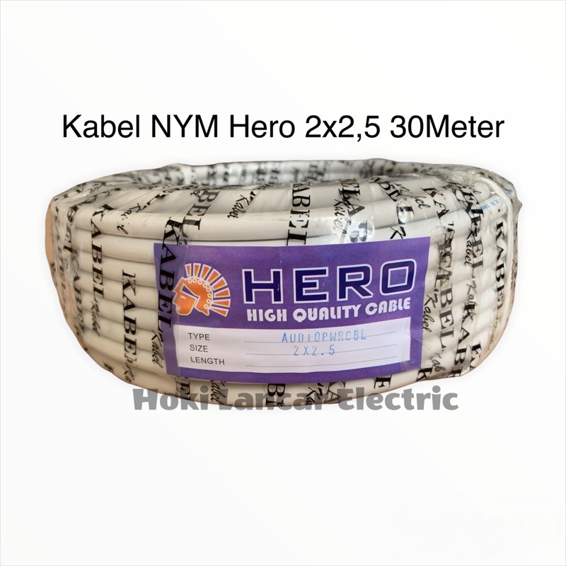 Kabel listrik NYM Hero 2x2,5 30Meter Kawat Tunggal / Kabel Listrik