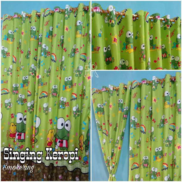 Gorden Tirai Motif Karakter Keropi Singing Smokering ( 1 Kg Muat 4 Pcs )