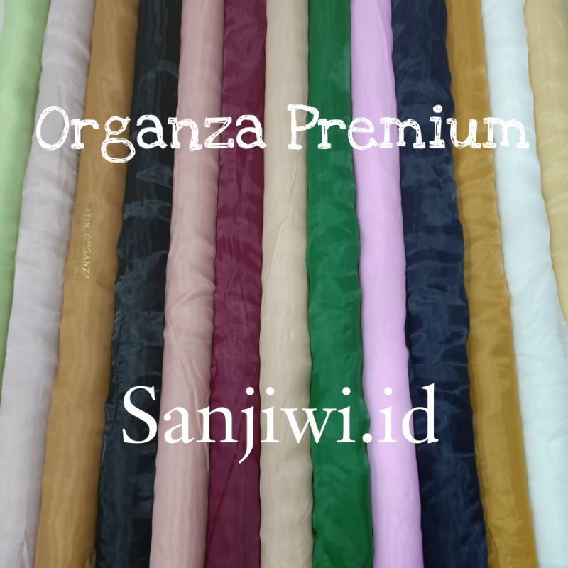 Kain Organza Premium Polos Silk Glowing / Kain Kaca