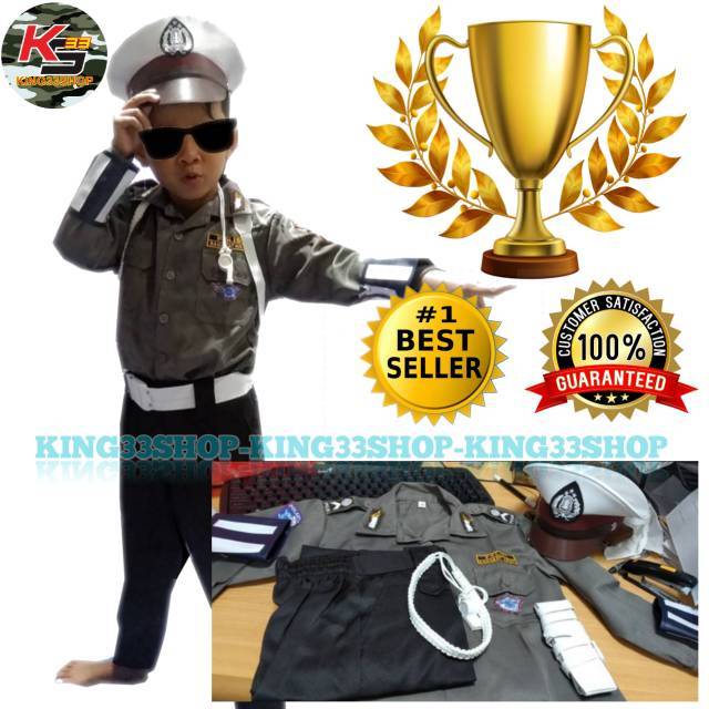 Baju Setelan Profesi Polisi Cilik / Pocil / KOSTUM POLISI ANAK / BAJU KARNAVAL POCIL