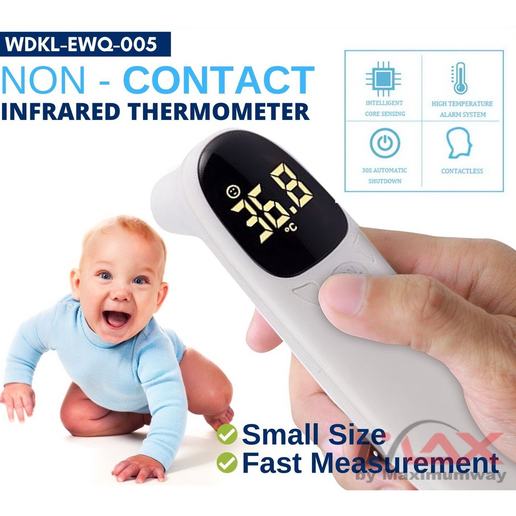 Wreadycare Thermometer Infrared Digital / Thermogun Non-Contact untuk alat ukur suhu tubuh Thermometer Suhu Tubuh Digital Infrared Non Contact EWQ-005 Thermogun Termometer Infrared Non Contact Digital Suhu Badan Tubuh Thermometer