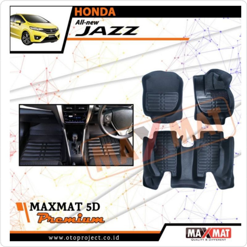 Karpet Lantai Mobil Jazz 2014-ON 5D Maxmat Merk Otoproject