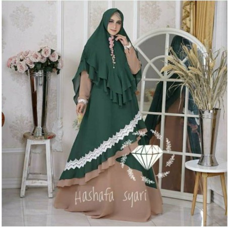 Baju Gamis HASNAFA Muslim Terbaru 2020 2021 Model Baju Pesta Wanita kekinian Bahan maxi Kekinian