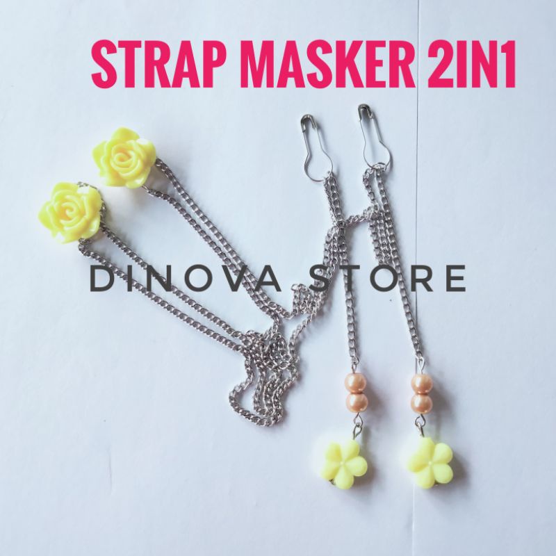 NEW FALLIN bunga kecil/strap masker hijab 2in1