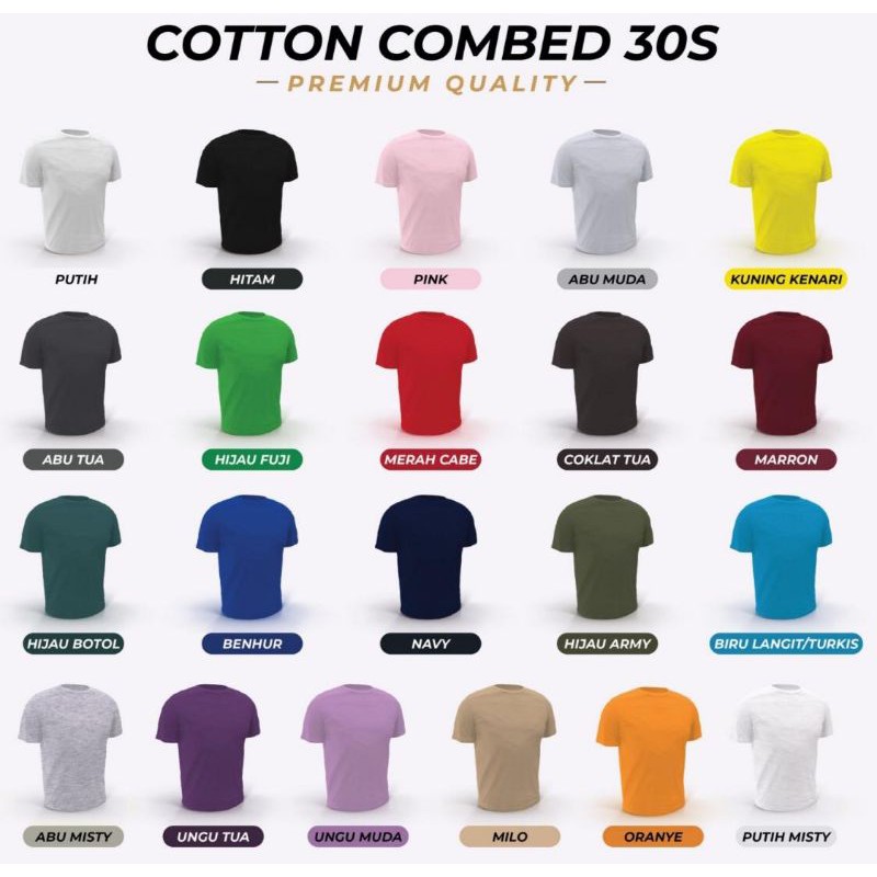 Warna Gelap Kaos Polos Berkualitas Soft Cotton Combed S Lengan | My XXX