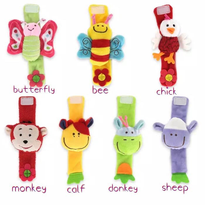 Animal Wrist Rattle Gelang Mainan Bayi