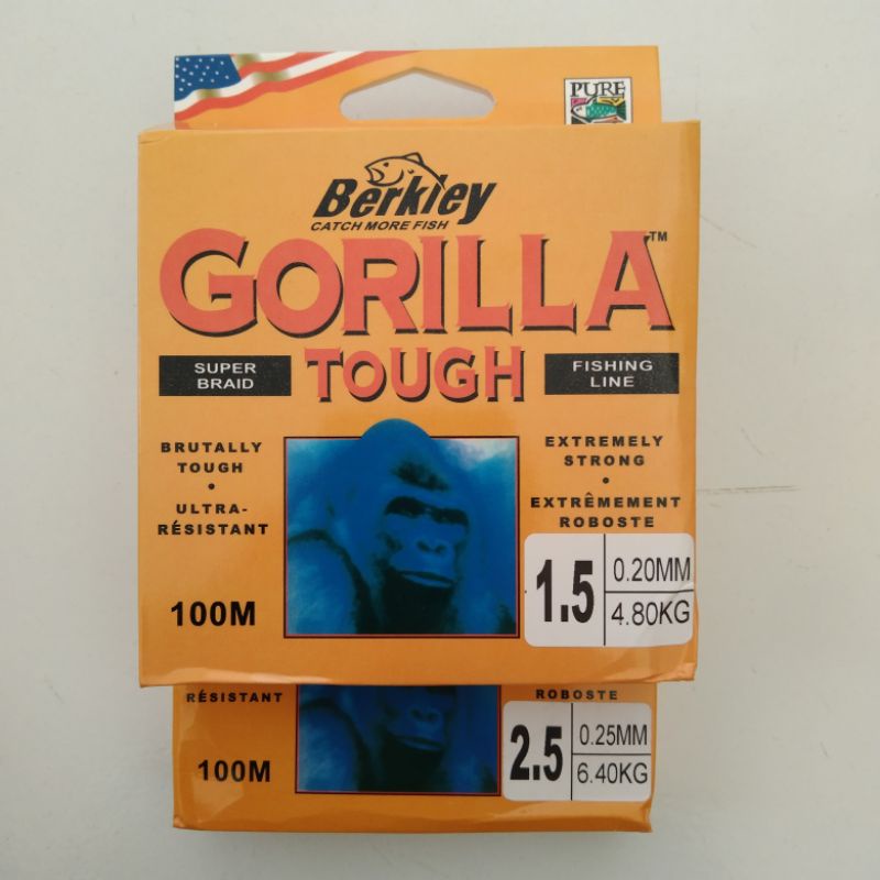 Senar Berkley GORILLA TOUGH Super Brand Fishing line 100m Hijao lumut