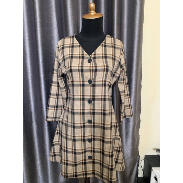 dress sultan tartan dress tartan cantik banget dress tartan full furing