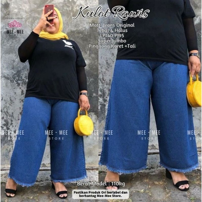 CELANA JEANS KULOT PANJANG JUMBO / celana panjang wanita /celana jeans /celana kulot