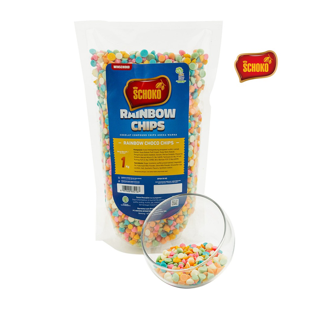 SCHOKO Compound Rainbow Chips - 1 Kg