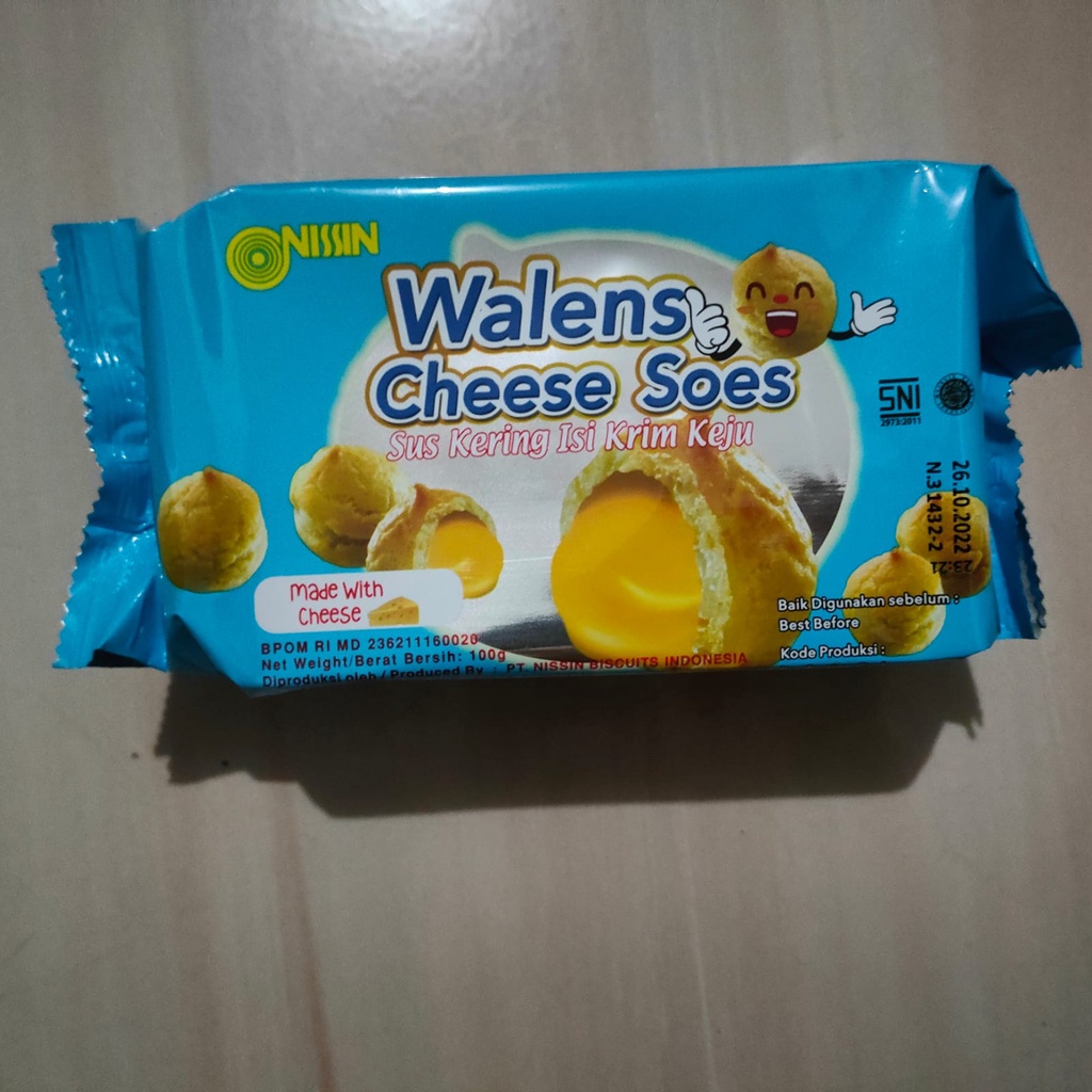 Sunnydayshop_ Nissin Walens Choco Soes/Cheese Soes/ Blueberry Soes/Choco Vanilla 100 Gr