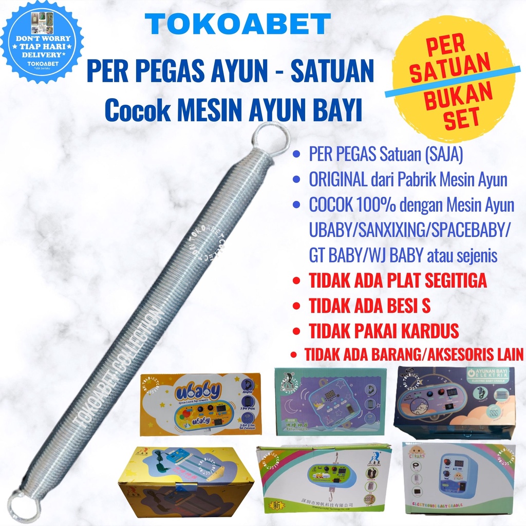 AKSESORIS Ayunan Bayi PER PEGAS PLAT SEGITIGA BESI S TALI 100% COCOK untuk Ayunan Manual maupun Mesin Ayun Otomatis Elektrik  UBABY SPACEBABY SANXIXING GTBABY WJBABY TOKOABET