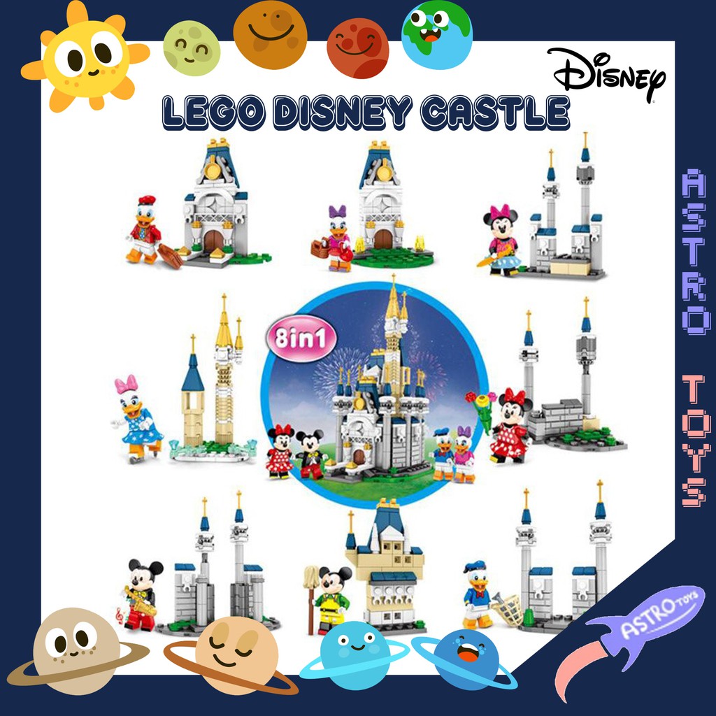 Mainan Lego Perempuan Istana Princess Castle Mickey Minnie Mouse Donald Daisy - Medium