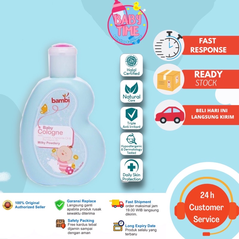 BAMBI BABY COLOGNE MILKY POWDERY 100ml / PARFUM BAYI / MINYAK WANGI ANAK BAMBI