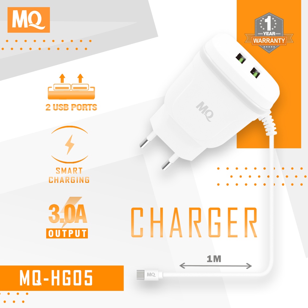 MQ Charger Fast Charging Kabel Micro Original Casan Quick Charge 3.0A MQ-HG05 - Garansi 1 Tahun