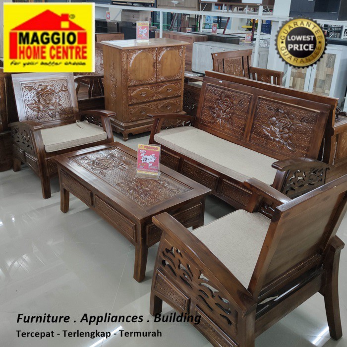 Kursi Jati - Sofa Jati - Sofa Kayu - Sofa L - KS LEXI - UKM