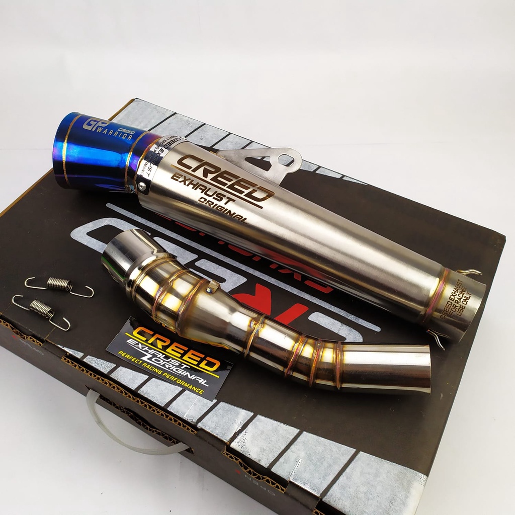 KNALPOT RACING+SLIP ON CREED EXHAUSAT ORIGINAL FOR CB150R CBR 150R NINJA 250 FI KARBU SL MONO, R25 M