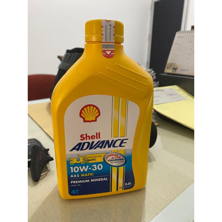 OLI SHELL AX5 MATIC 4T 10W 30 0,8 L OLI MOTOR ASLI SHELL