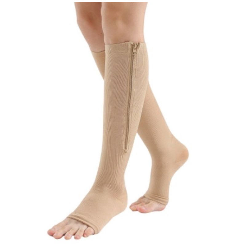 kaos kaki stocking varises compression socks resleting open toe / varises