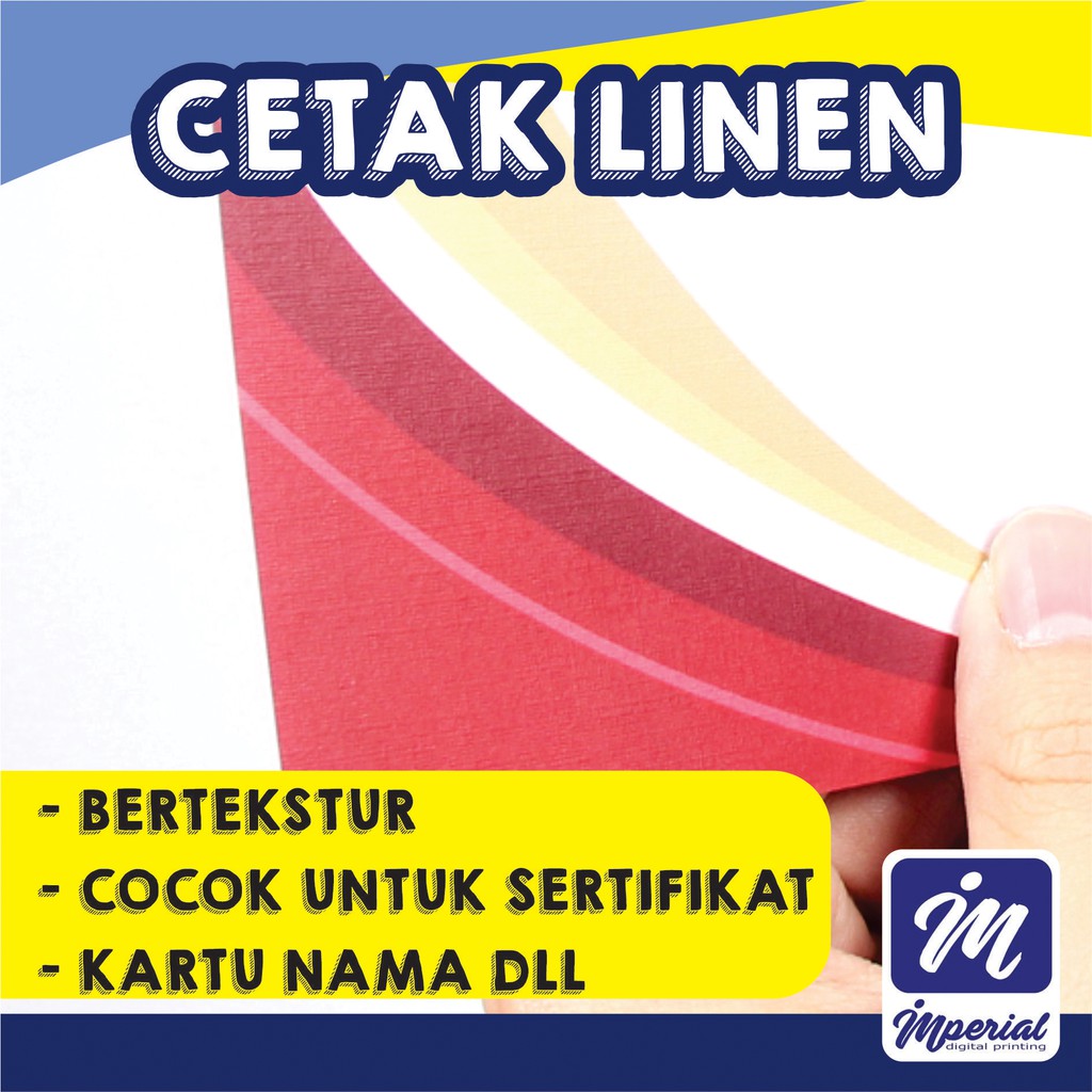 

Cetak Linen Custom Ukuran A3+ / Sertifikat / Undangan / Kartu Nama / Fullcolor / Bertekstur