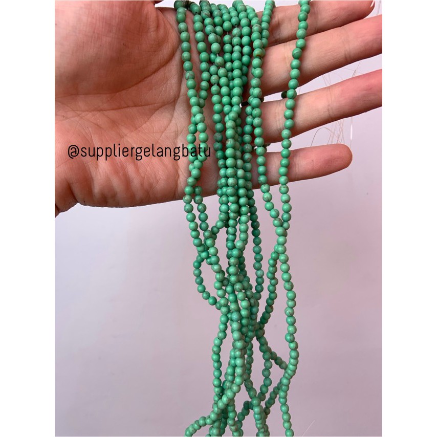 bahan green pirus hijau 4mm natural phyrus bahan gelang kalung howlite