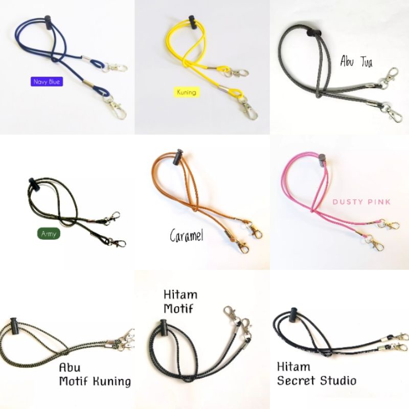 (COD) GANTUNGAN TALI MASKER HITAM STRAP MASK POLOS SIMPLE BISA UNTUK COWOK ANAK ATAU HIJAB