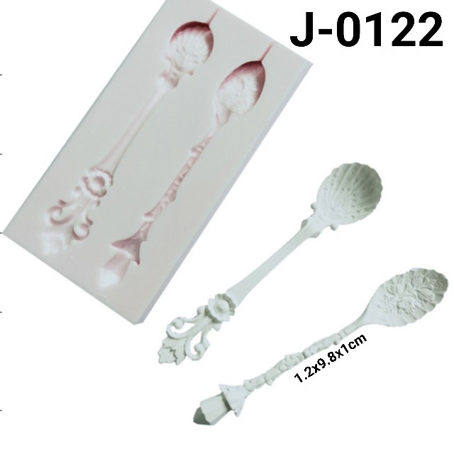 

J-0122 CETAKAN SILIKON COKLAT PUDING FONDANT SENDOK KLASIK UKIRAN EKSKLUSIF