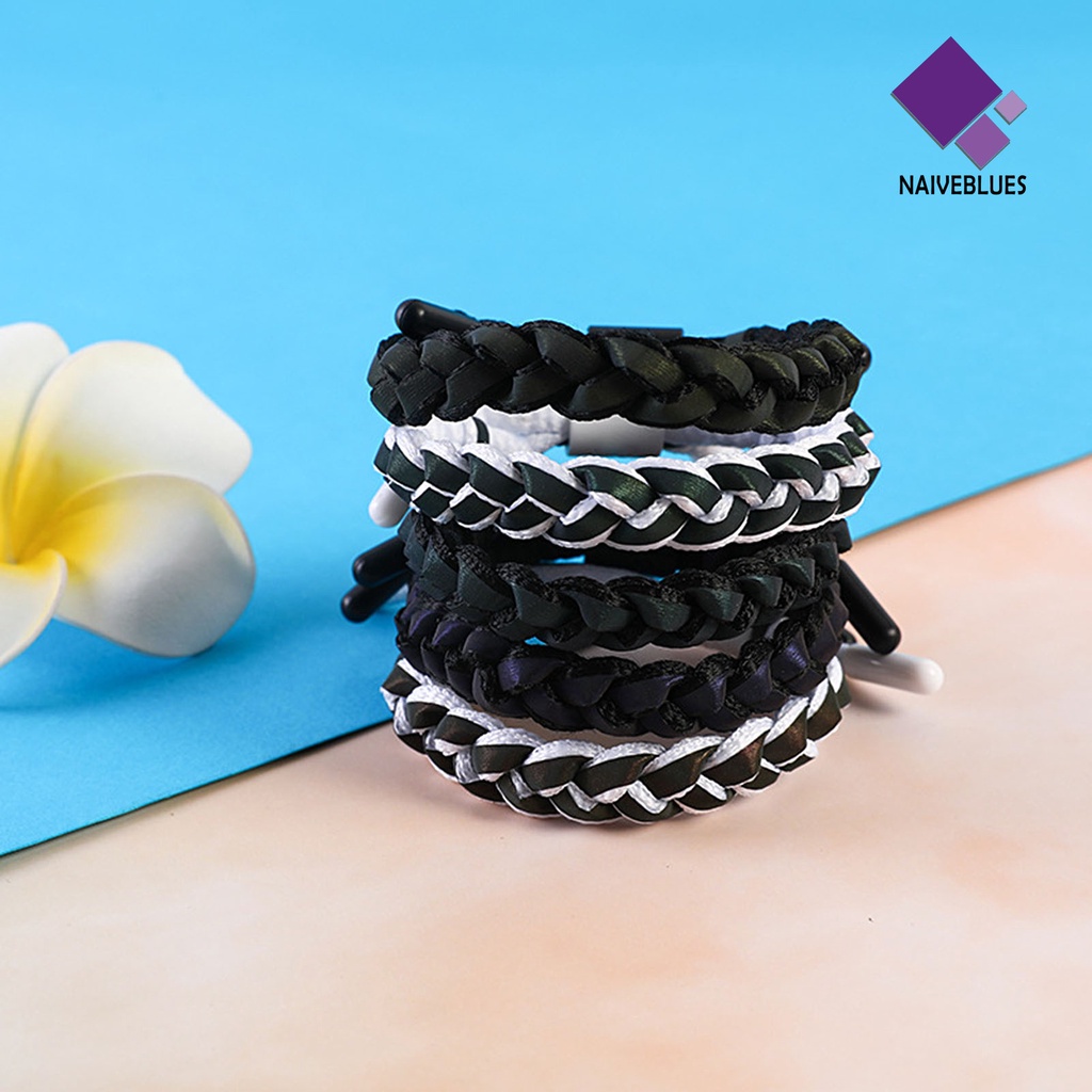 Naiveblue Gelang Tangan Kulit Imitasi Aksen Holografik Reflektif Handmade Untuk Perhiasan Wanita / Pesta