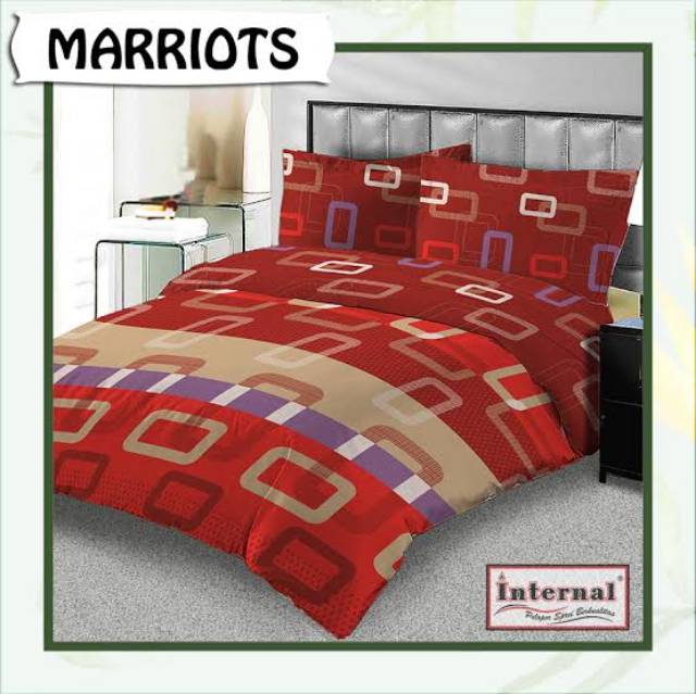 Bedcover Internal King FLAT 180x200 cm Tinggi 25 cm 3D 3in1 Disperse Kualitas Premium