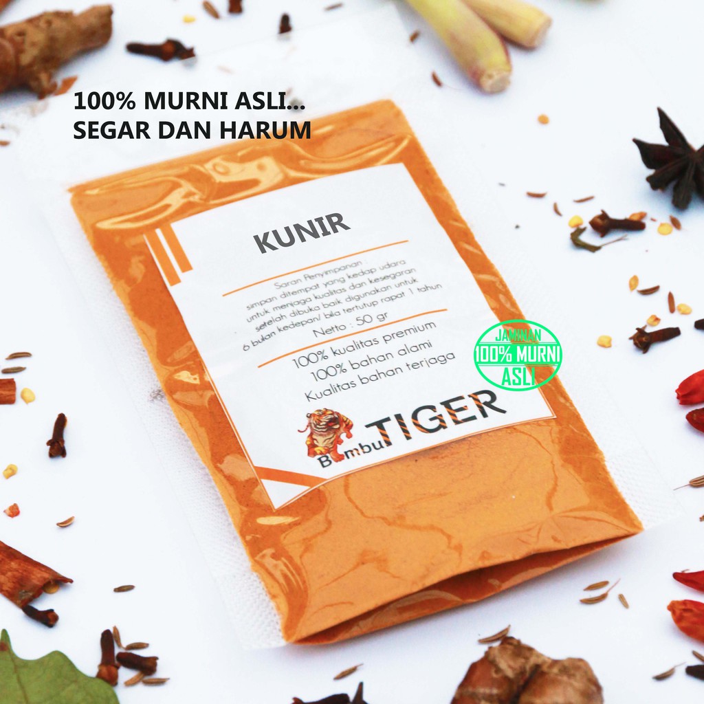 KUNIR BUBUK - Kunyit Powder / Turmeric Powder / Herbal Rempah Murni / BumbuTiger