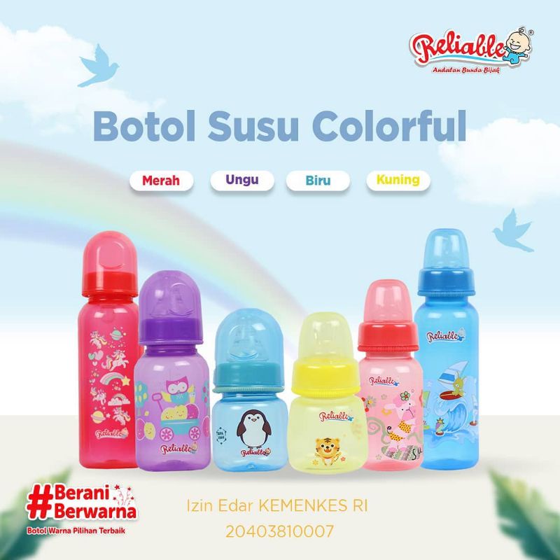 Jual Reliable Botol Susu Warna Dot Gepeng Peristaltic 60ml 125ml 240ml Indonesiashopee 9094