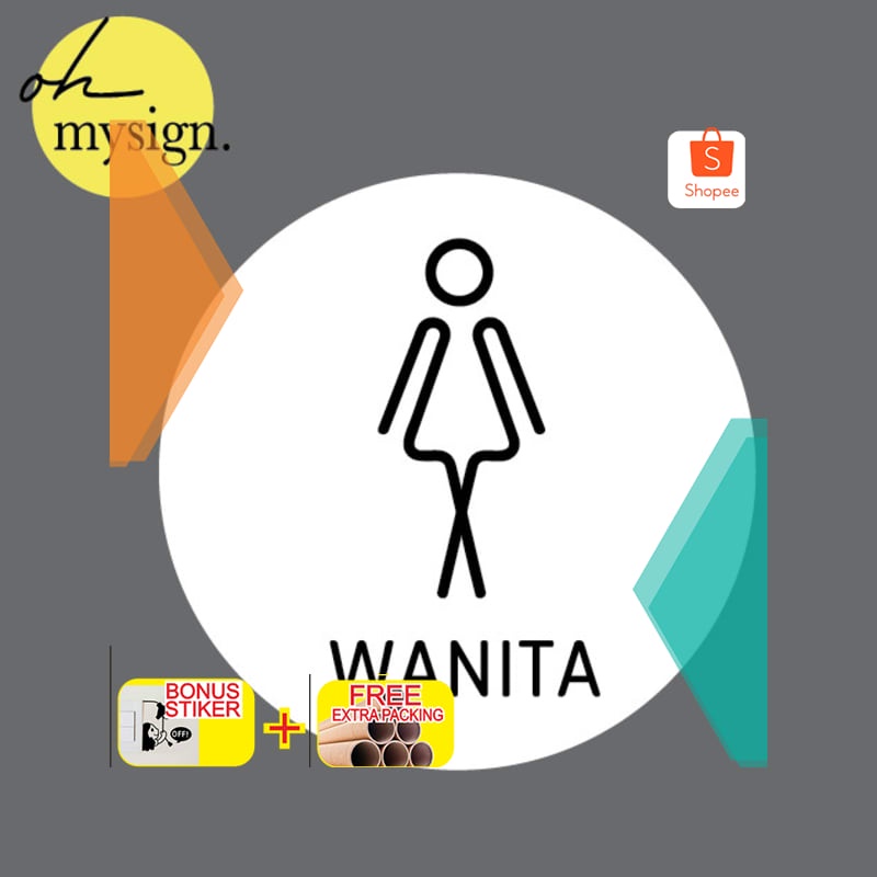

Murah TOILET SIGN ACRYLIC BULAT WANITA | SIGN BOARD ACRYLIC BULAT PRINTED Keren