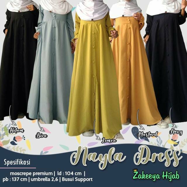 Nayla dress/Gamis nayla gamis moscrepe premium
