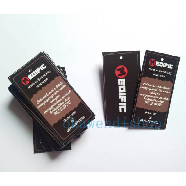 

Hang Tag Cetak 2 sisi/Hangtag Baju/Label Baju/Price Tag/Label Harga