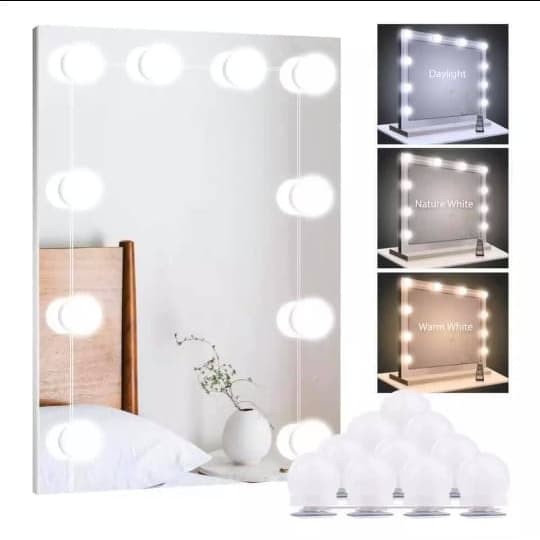 UG Lampu Led Meja Rias Make Up | Lampu Kaca Rias Vanity Mirror Light ( 10 Bohlam )