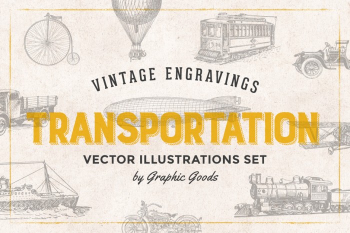 Vintage Transport Engravings - Vector Designs