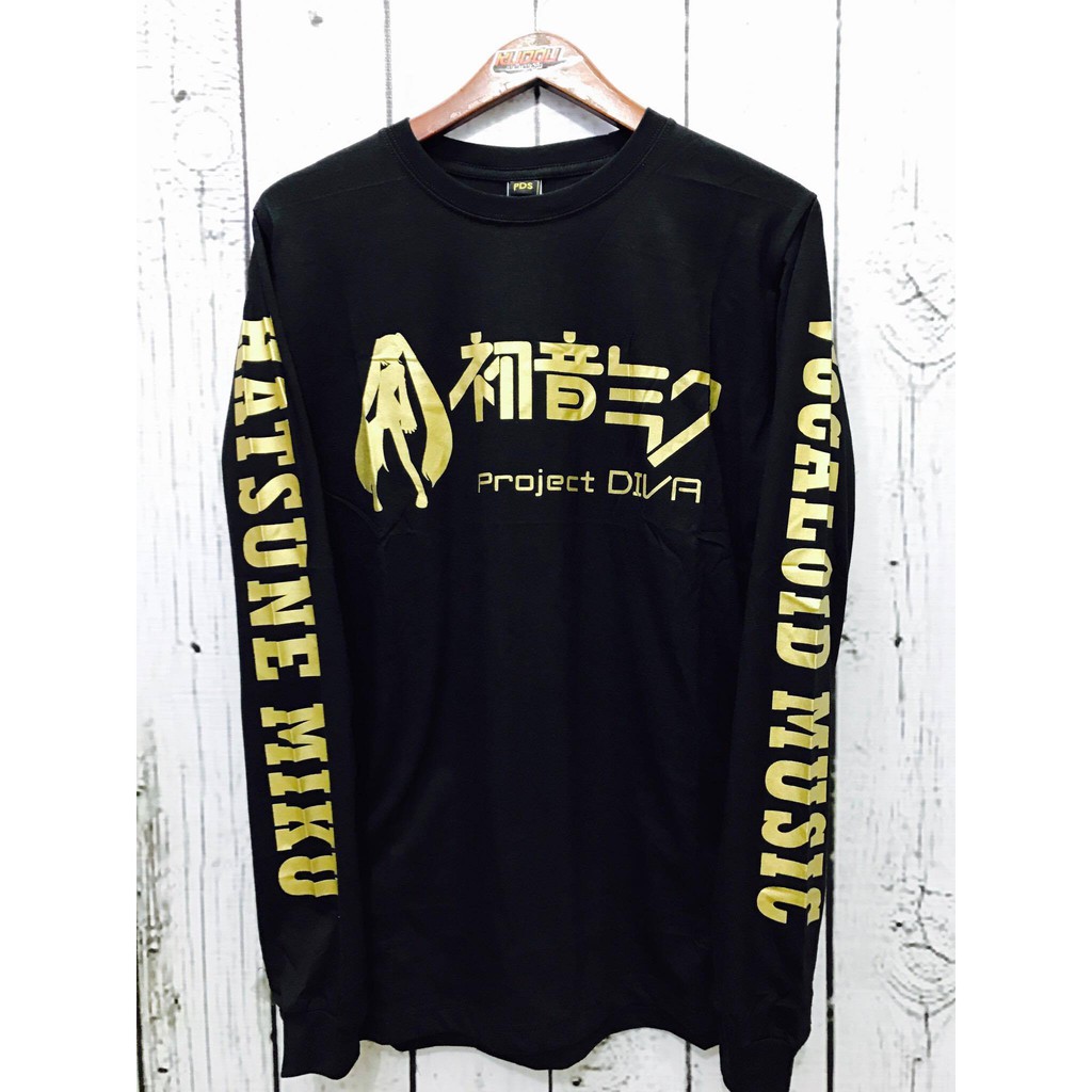 Longsleeve Hatsune Miku Kanji Black Gold