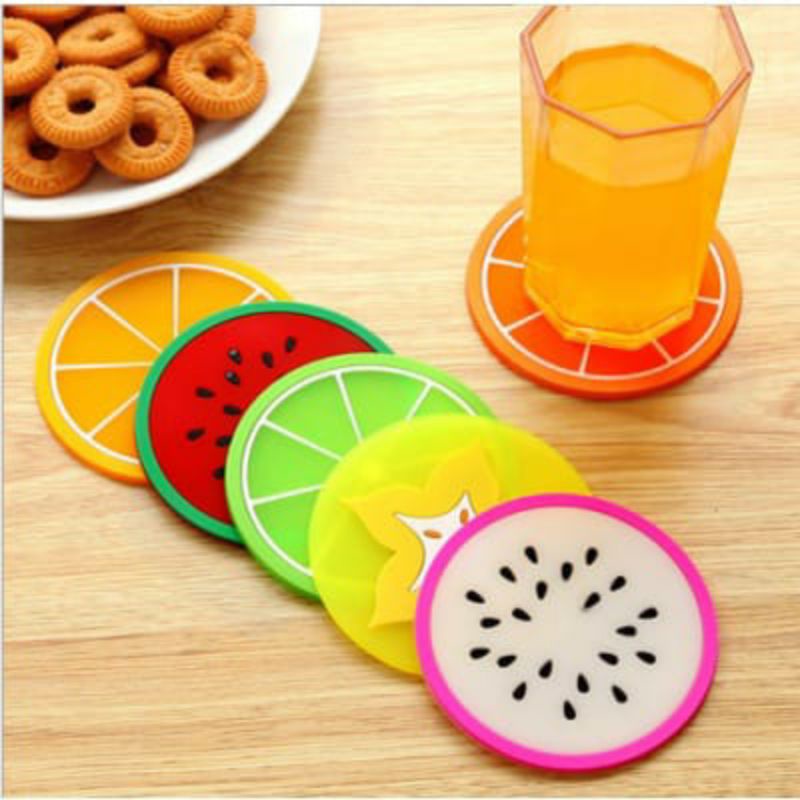 Tatakan Gelas Anti Panas Alas Gelas Motif Buah / Glass Coaster PD94