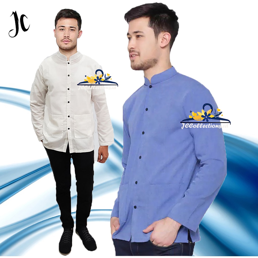 Baju Koko Pria Polos Yusuf Kemeja Koko Kekinian  - JCCollections