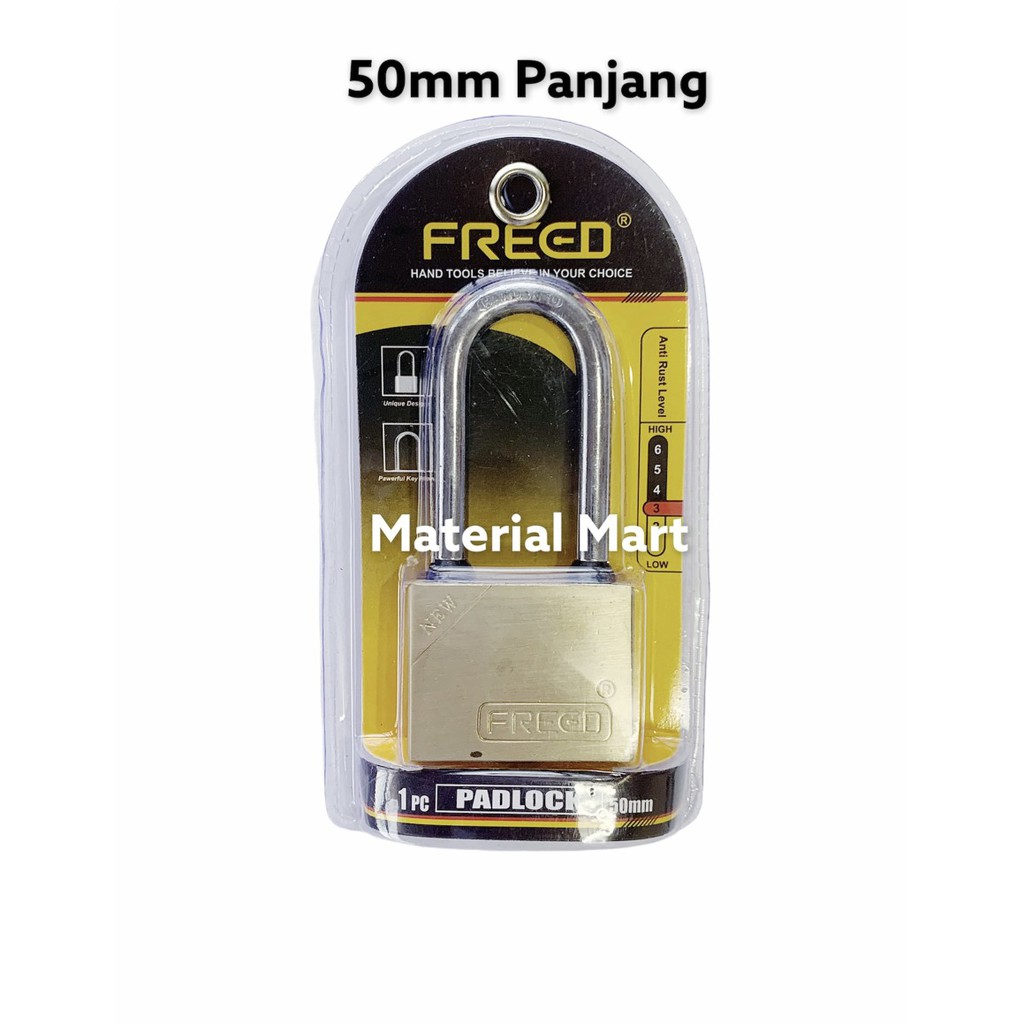 Gembok 50mm Pendek | Gembok Pintu Rumah Pagar 50 mm Panjang Besi | Material Mart