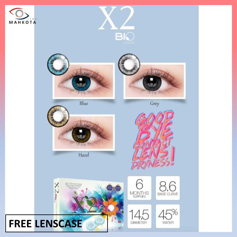 SOFTLENS X2 BIO COLOR NORMAL &amp; MINUS BY EXOTICON 14.5MM / GREY &amp; HAZEL / Soflen Softlen Softlens