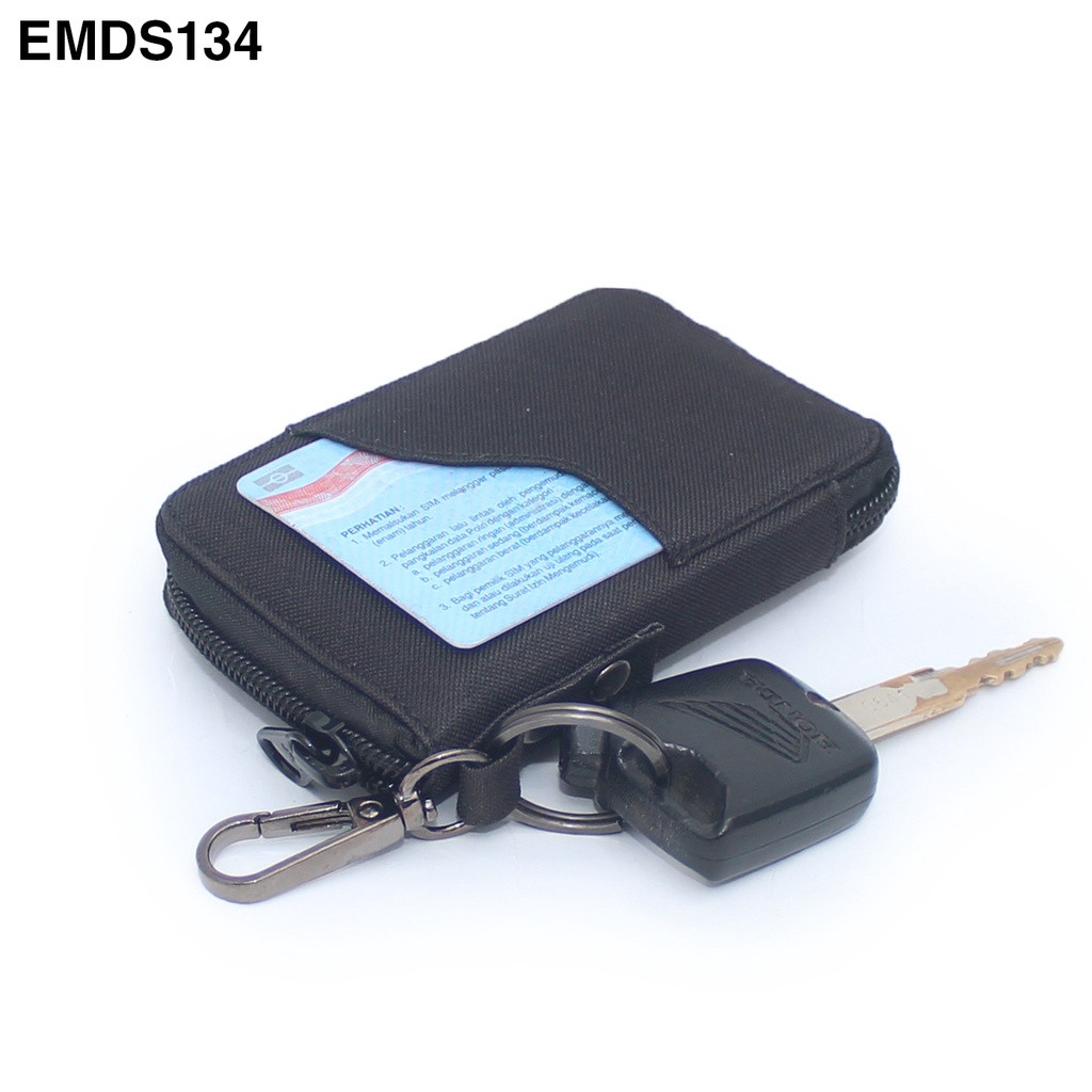 EMDS134 Dompet STNK Mobil Motor kartu Gantungan Kunci Remote Keyless hitam
