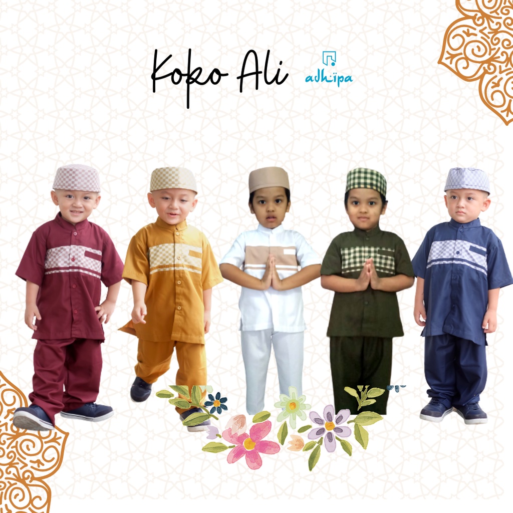 Setelan Koko Anak Laki-laki baju muslim anak pria free Peci