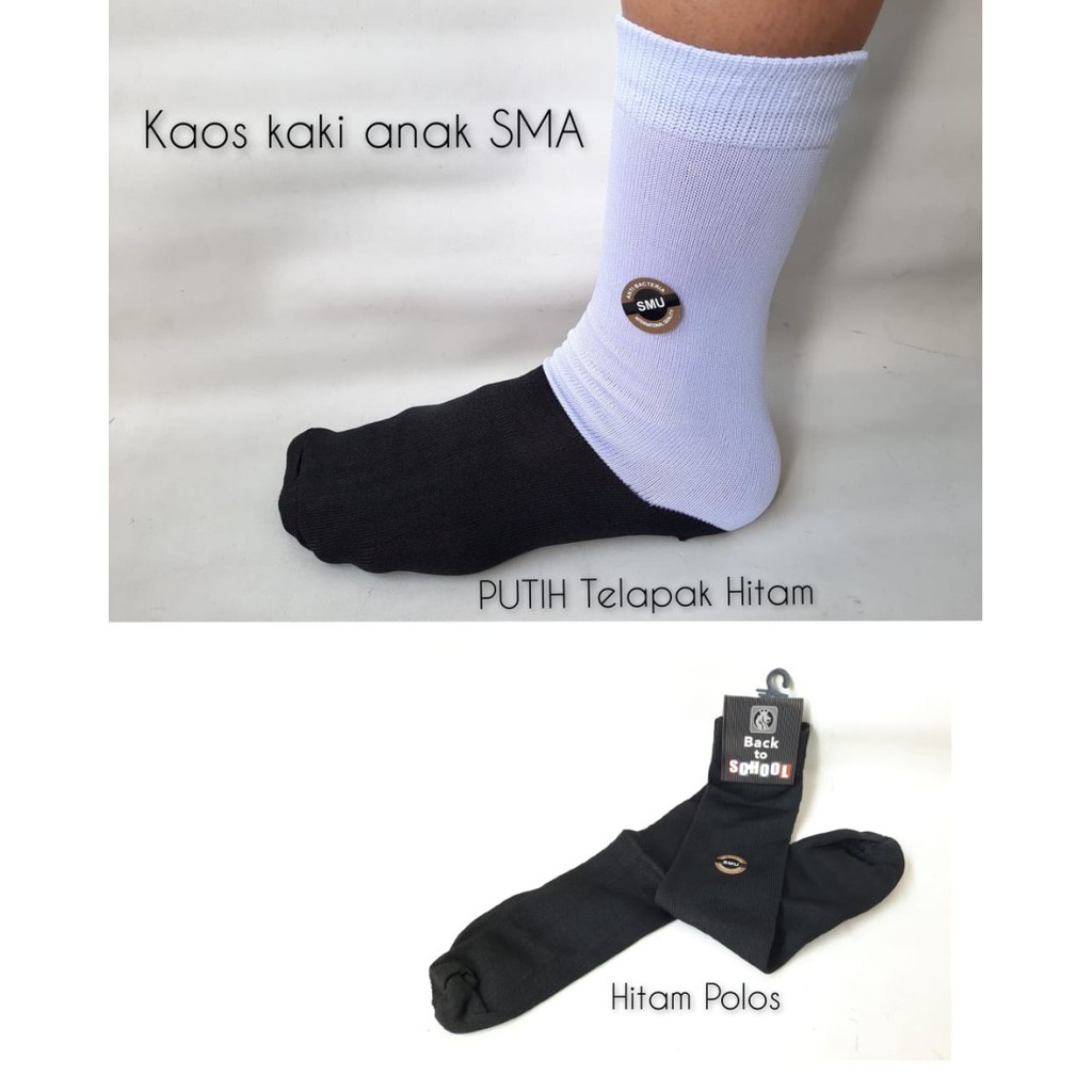 Kaos kaki Sekolah SMA / Kaos kaki Hitam Putih Unisex