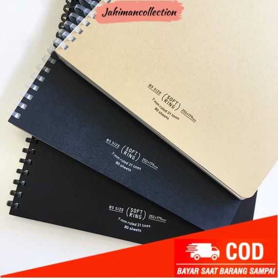 

✨ BISA COD ✨ KOKUYO SOFT RING NOTEBOOK S-SV608 B5 - DARK