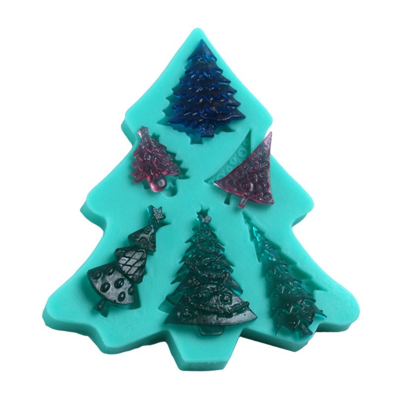 Glitter Christmas Tree Epoxy Resin Pendant Silicone Mold Party Xmas Gift Handmade Christmas Tree Soap Molds Christmas Mold Tools