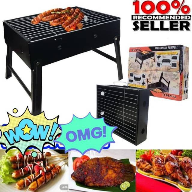 Panggangan Portable Grill Alat Pemanggang Bakso Bakar Sate Bbq Lipat Master999 Hc Shopee Indonesia