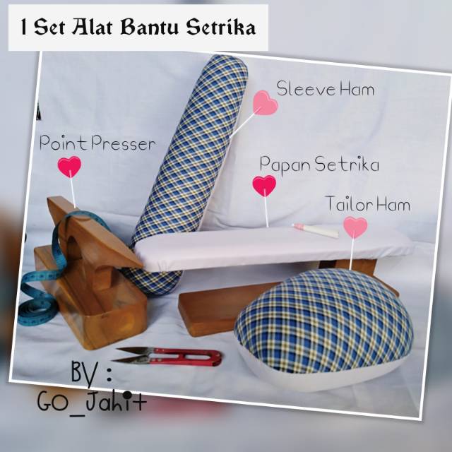 Alat bantu setrika/tailor ham/seam roll/point presser/papan lengan