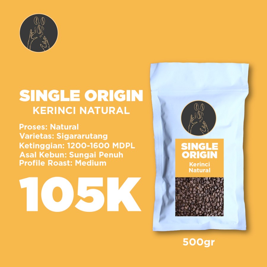 

SINGLE ORIGIN KERINCI NATURAL 500 GRAM