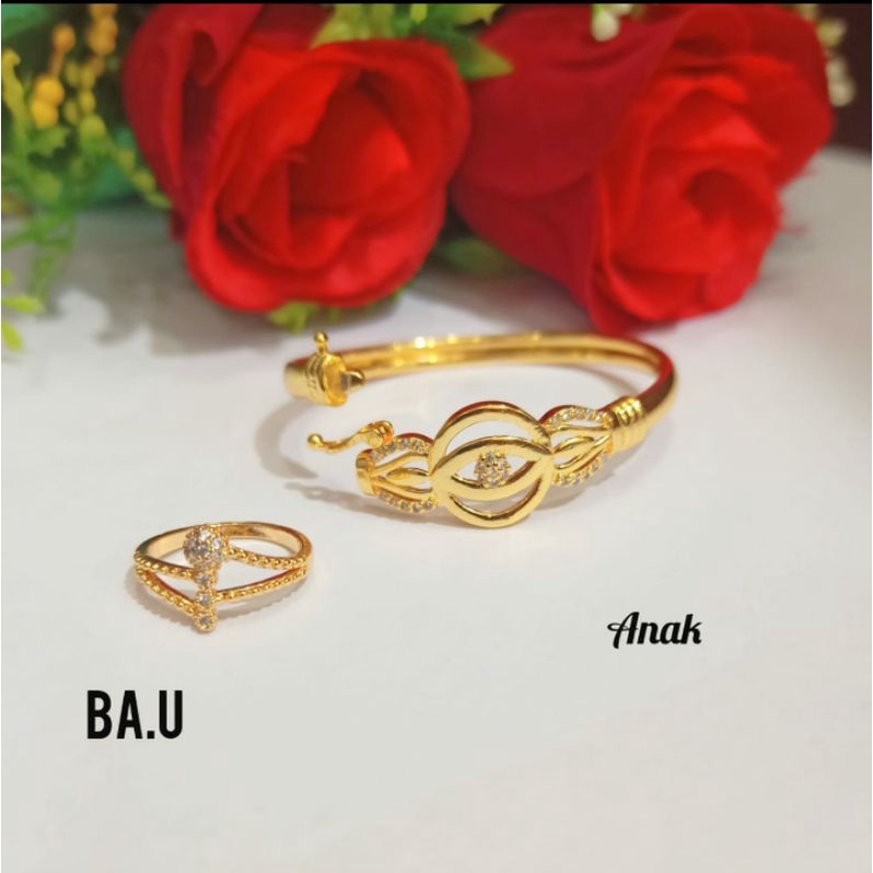Gelang Bangkok Anak Free Cincin Permata Zircon Gold Perhiasan Anak limited edition